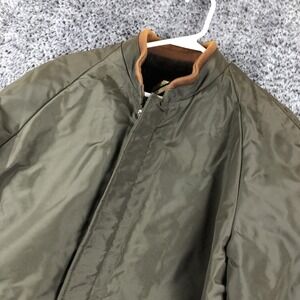 Vintage Sears Coat Mens MT Green Nylon Lined Insulated Parka Workwear Outdoor